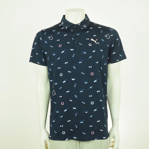 Puma Other - Puma Golf Mattr Sunnies Polo Shirt Mens Small Navy Blue AOP Sunglasses Summer